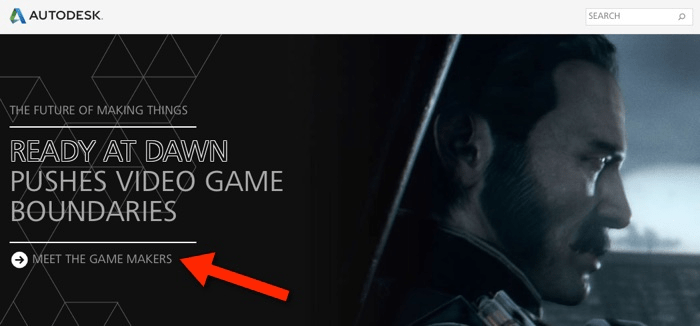 CTA "Meet themakers" desde una ventana emergente de Autodesk