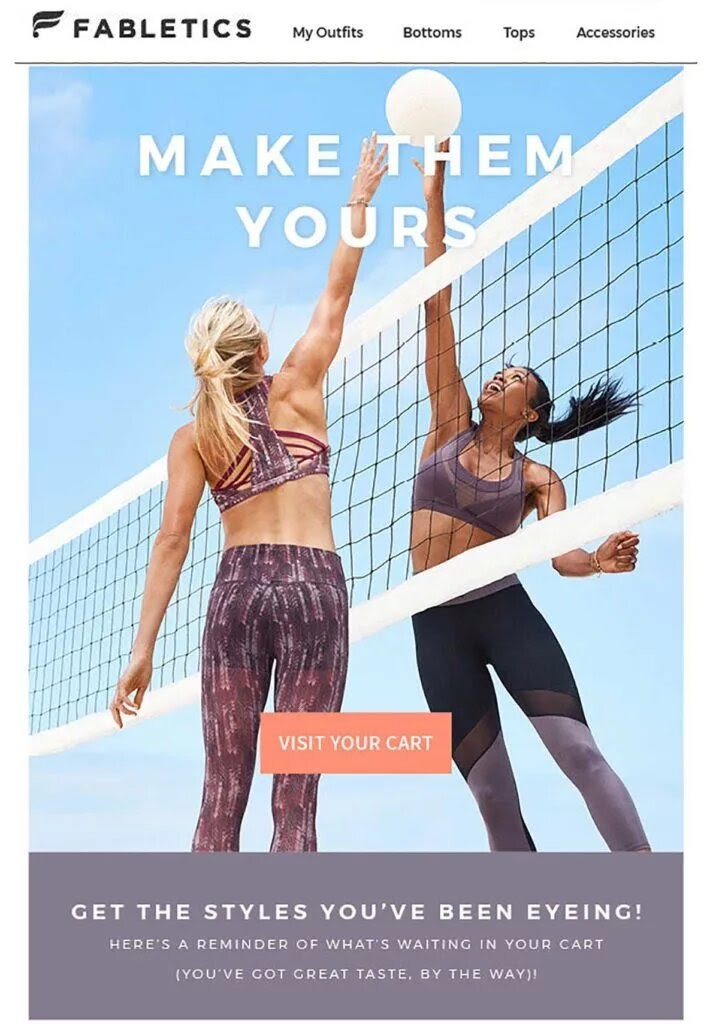 Ejemplo de correo electrónico de Fabletics