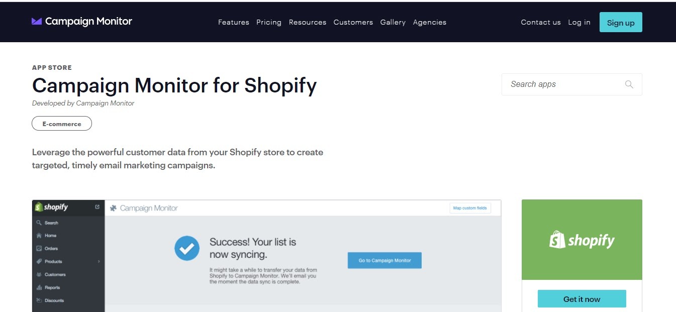 Campaign Monitor Shopify