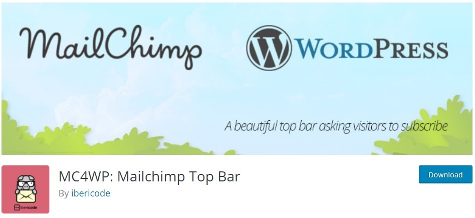 Barra superiore di MailChimp