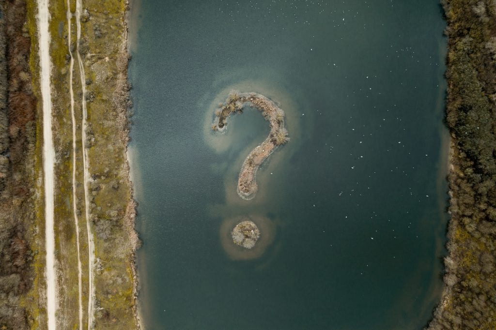 aerial view of green and brown land