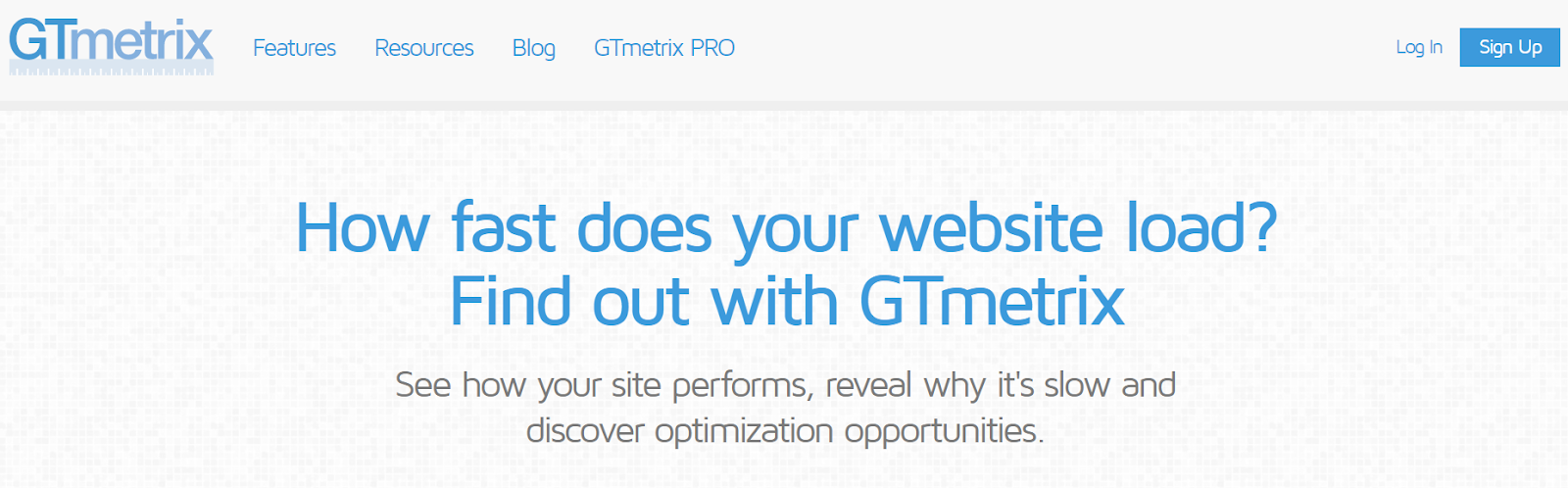 Velocità di caricamento del sito Web GTmetrix