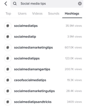 Use los hashtags correctos para TikTok SEO