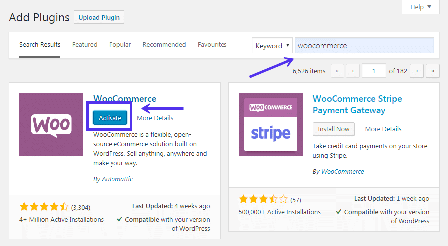 Woocommerce Plugins hinzufügen