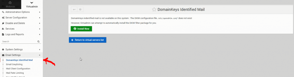 webmin dkim