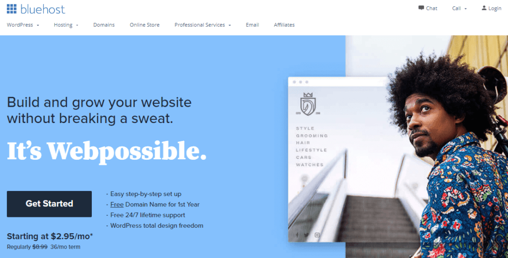 Bluehost-Homepage