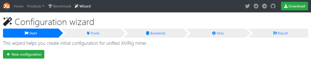 XMRig Confi Wizard