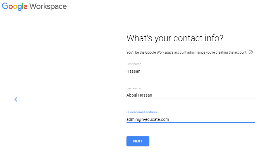 Google Workspace 聯繫人