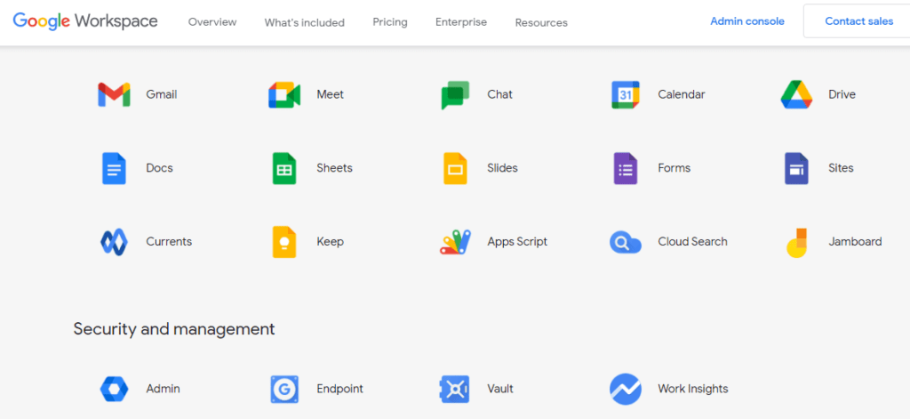 Google Workspace 應用程序