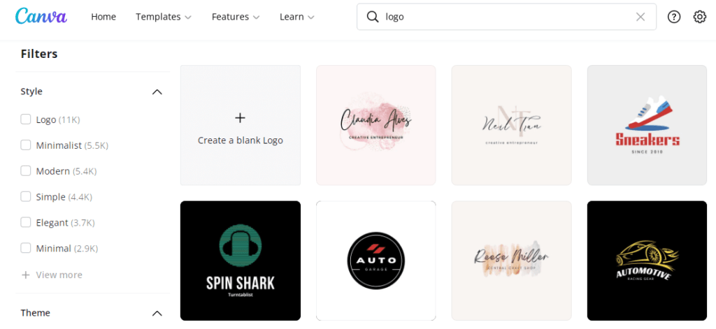 Canva'da Tasarım Logosu