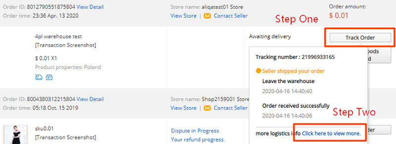 AliExpress sipariş takibi