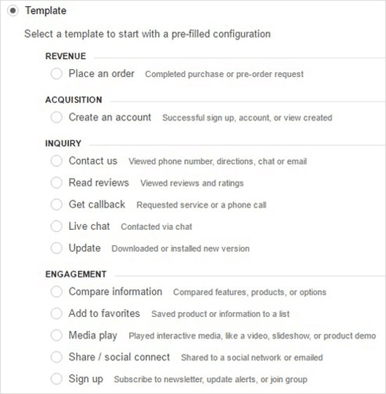 Google Analytics Goal Configuration