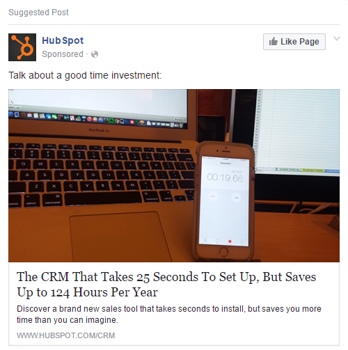 facebook ad numeryczny dowód hubspot