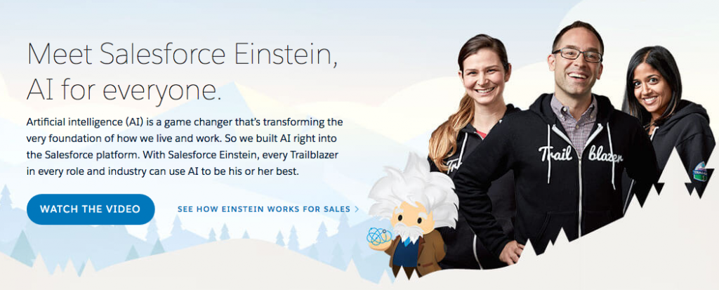 사이트의 Salesforce Einstein 스크린샷