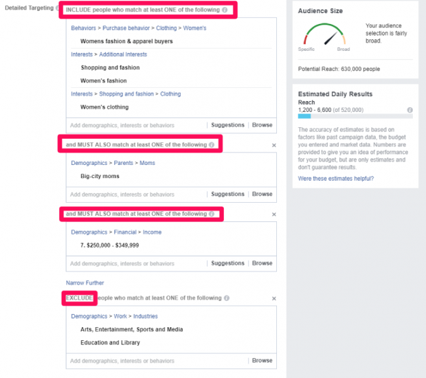 Configuración de orientación de audiencia de Facebook para mejores tasas de clics