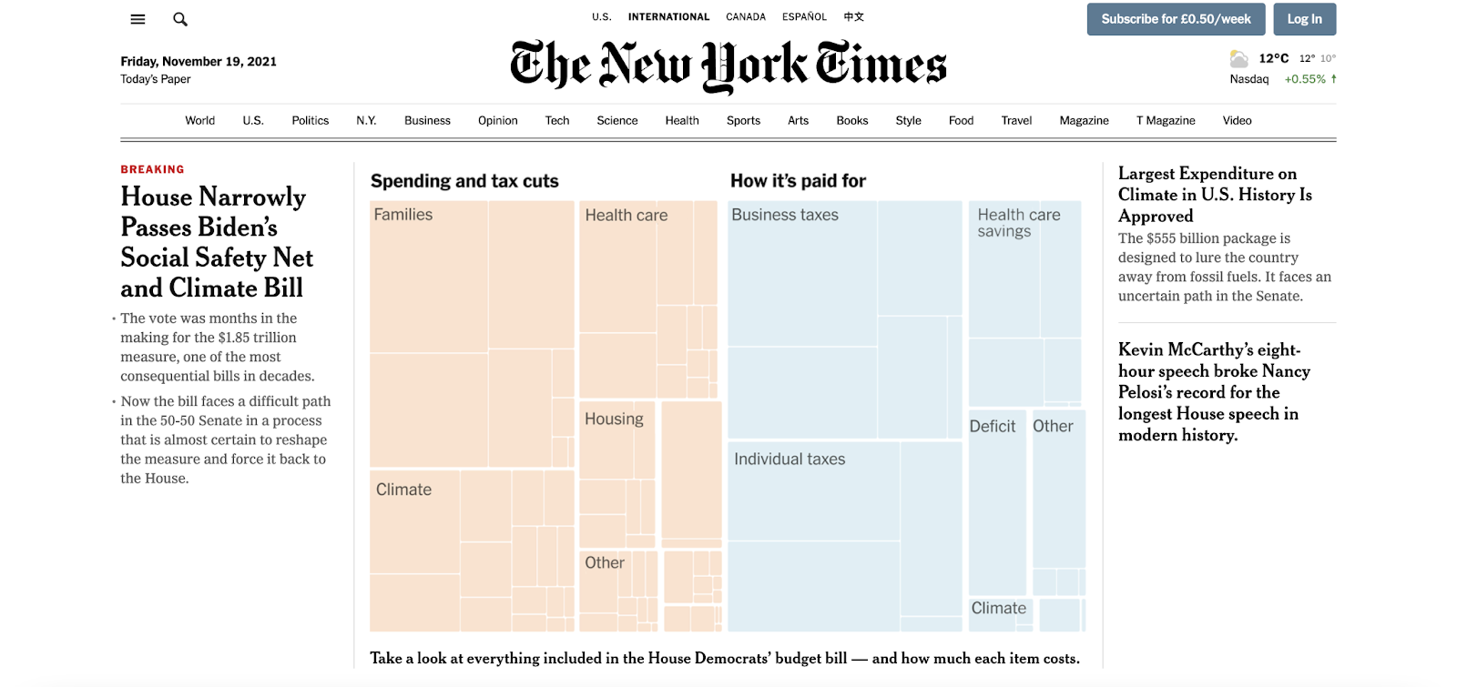 NY Times cu blocant de reclame