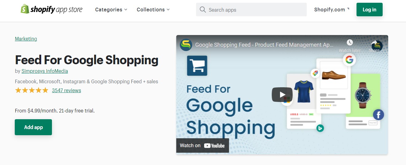 Feed per Google Shopping