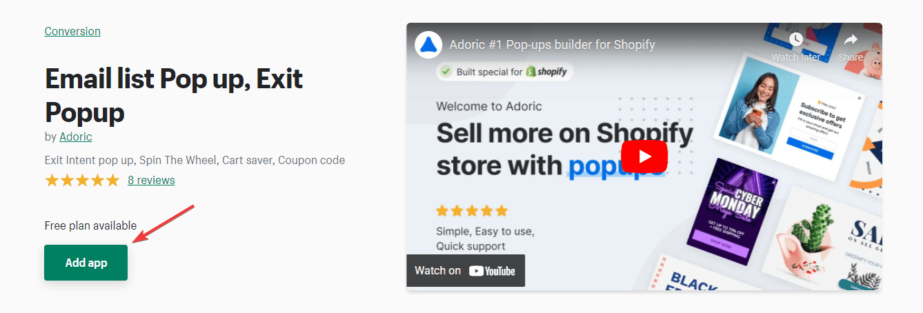 أضف نافذة منبثقة لمتجر Shopify