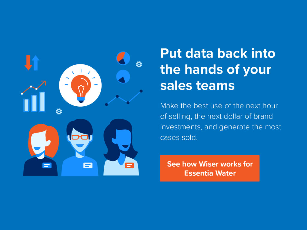 データを営業チームの手に戻します。次の1時間の販売、次の1ドルのブランド投資を最大限に活用し、販売されたケースのほとんどを生成します。 WiserがEssentiaWaterでどのように機能するかをご覧ください。