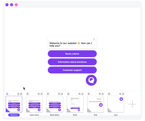 Representação gráfica do fluxo de trabalho do Giosg Chatbot