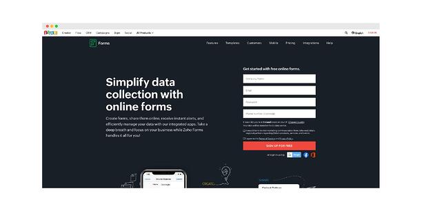 Изображение героя Zoho Forms