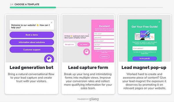 เทมเพลต Giosg Chatbot