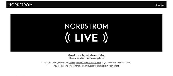 Nordstrom canlı akış alışverişi