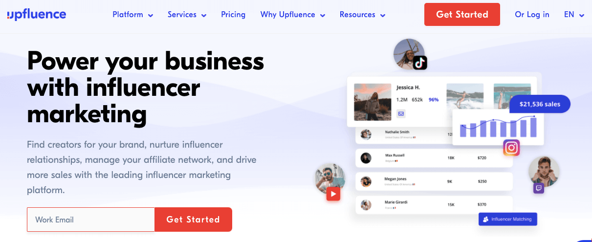 Upfluence-Homepage