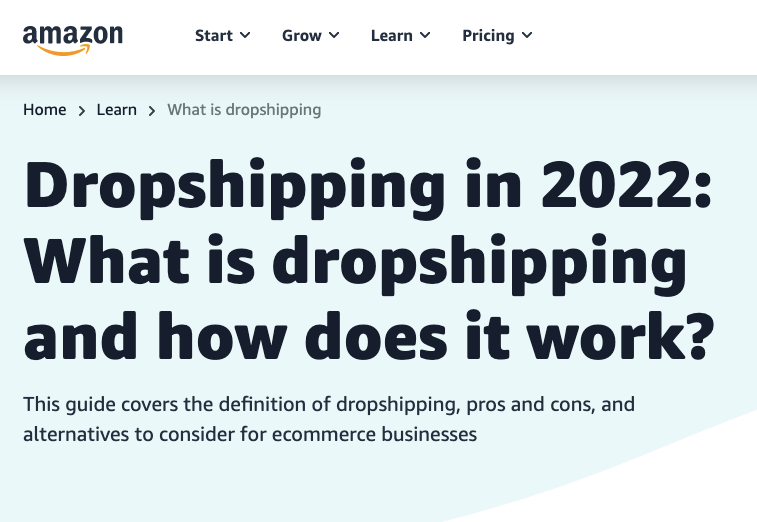 Dropshipping pe Amazon