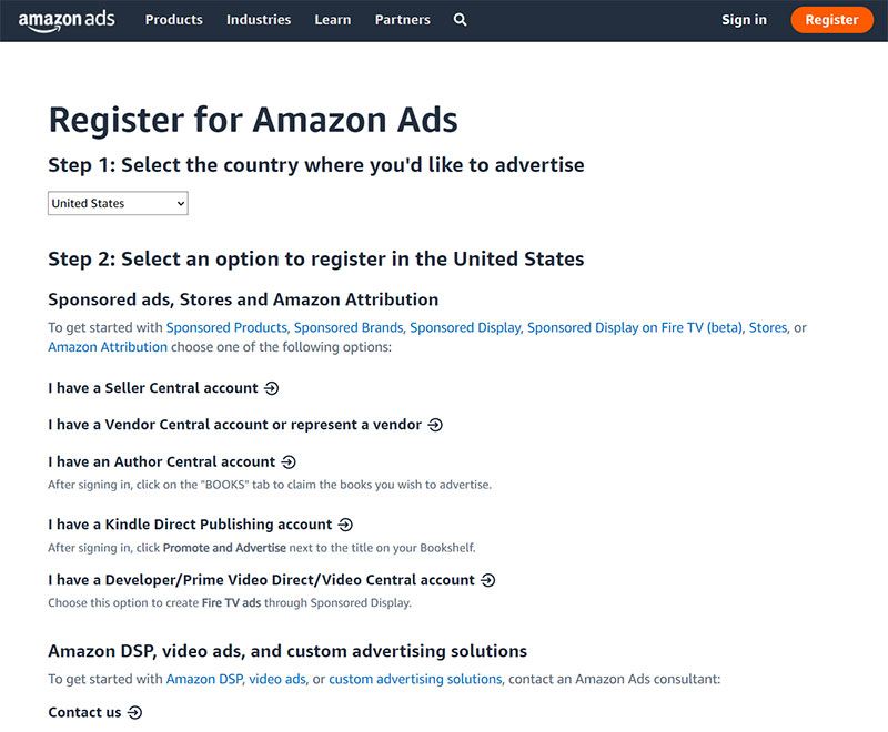 Amazon-Attributionsformular