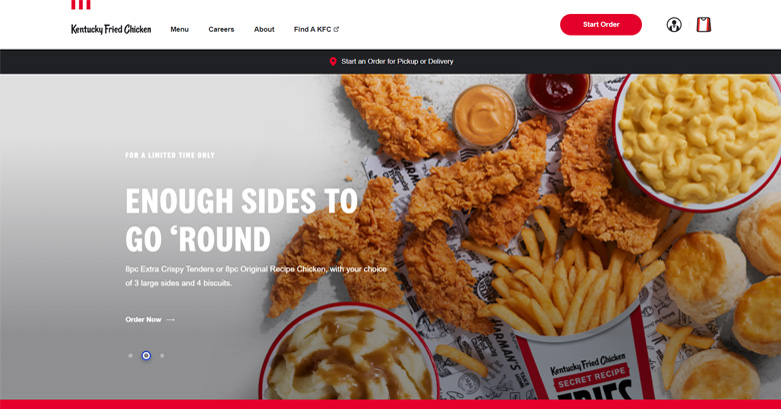 Le site de la franchise Kentucky Fried Chicken : focus sur son design