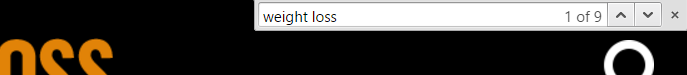 captură de ecran a barei de căutare pentru pierderea în greutate