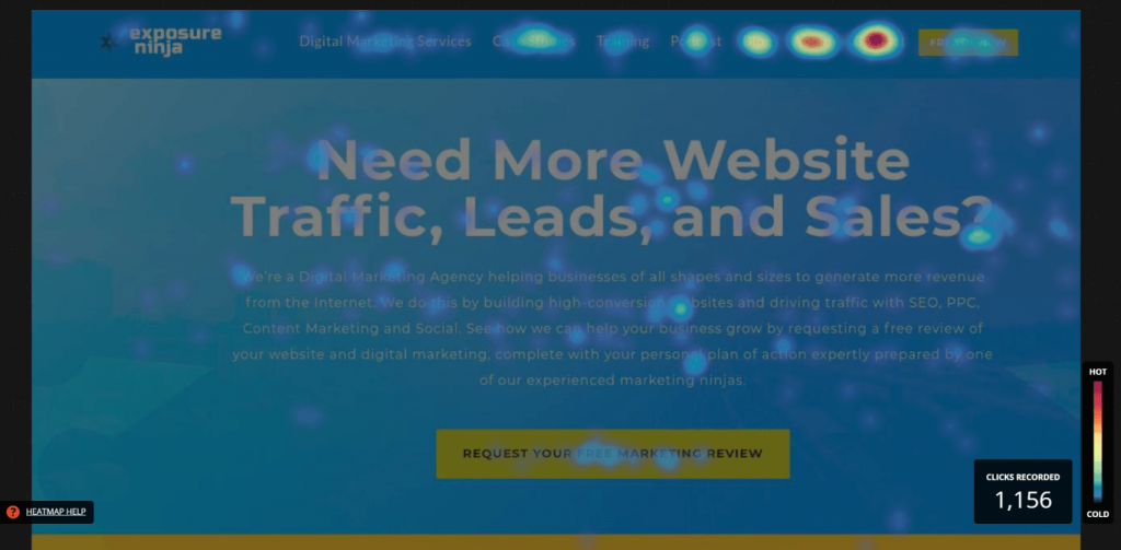 Screenshot of HotJar Click Maps