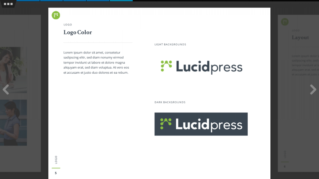 Screenshot der kostenlosen Branding-Vorlage von Lucidpress.