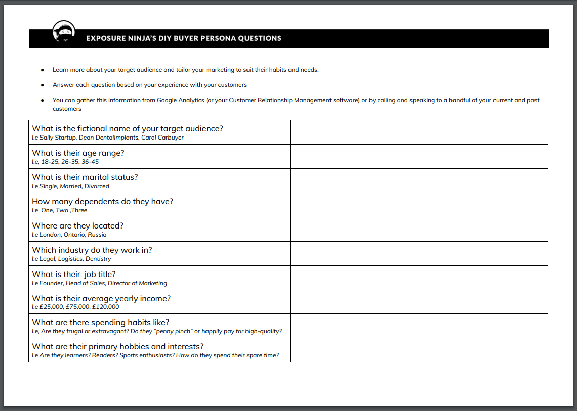 Laden Sie Ihre Buyer Persona Checkliste herunter