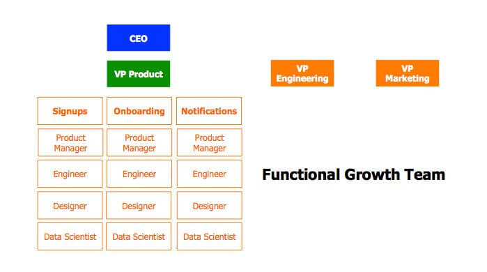 Diagramm, das ein funktionales Wachstumsmodell des Managements zeigt