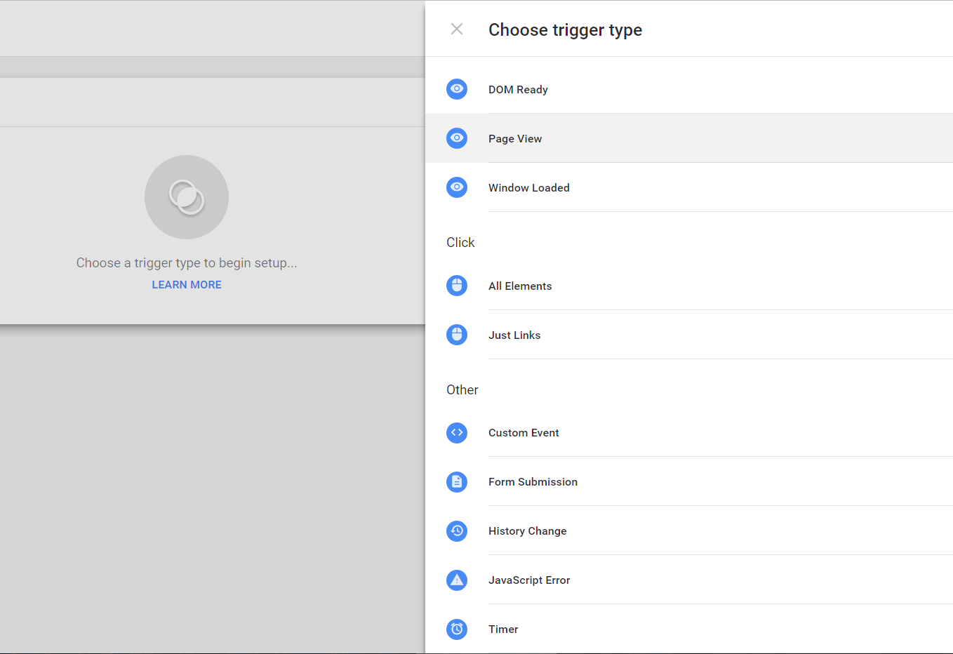 Eine vollständige Liste der Google Tag Manager-Trigger