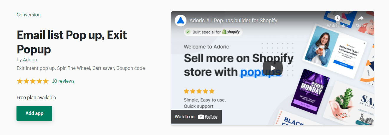 Adoric Shopify Açılış Sayfası