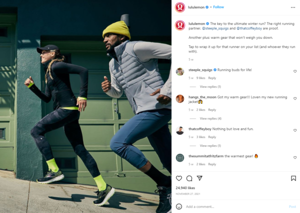 Профессиональное изображение в инстаграме lululemon