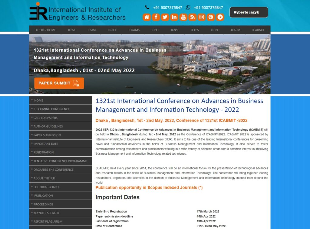 1321st International Conference on Advances in Business Management and Information Technology