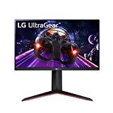 Monitor de jogos LG 24GN650-B Ultragear Tela IPS de 24" FHD (1920 x 1080), taxa de atualização de 144Hz, 1ms (GtG), AMD FreeSync Premium, suporte ajustável de inclinação/altura/pivô - preto