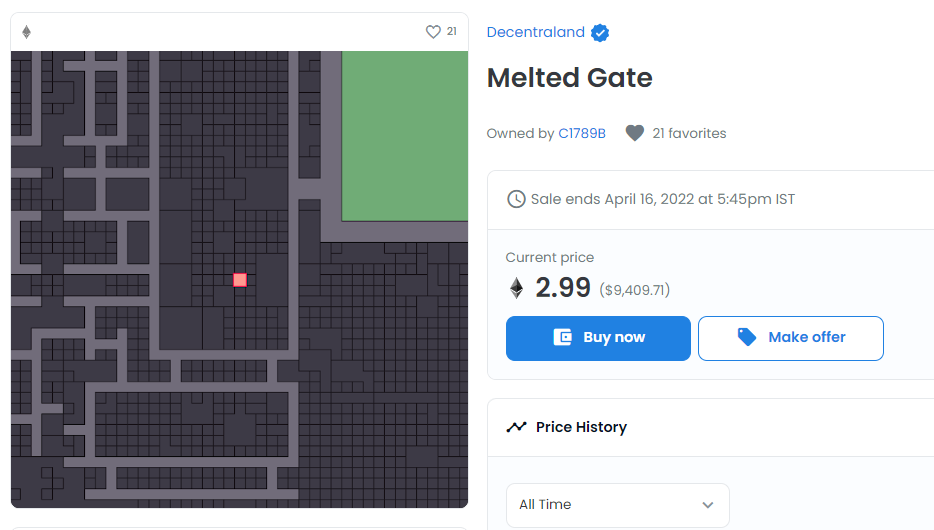 在 decentraland 元界购买土地