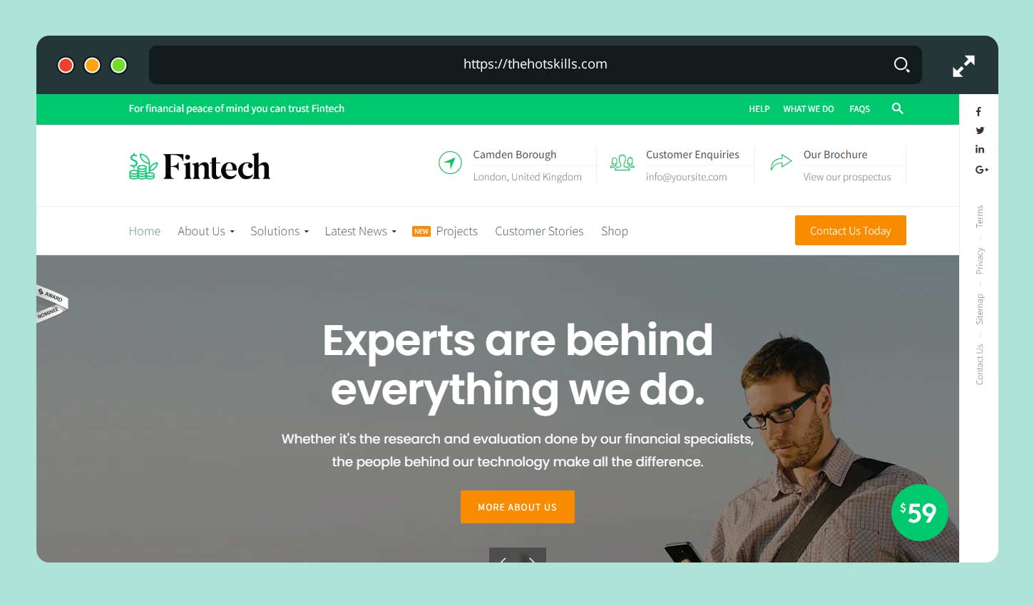 Fintech Başlangıç ​​​​WordPress Teması