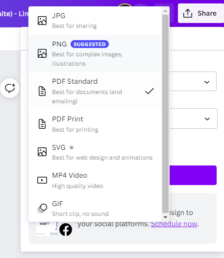 Simpan dokumen Anda di Canva sebagai standar PDF