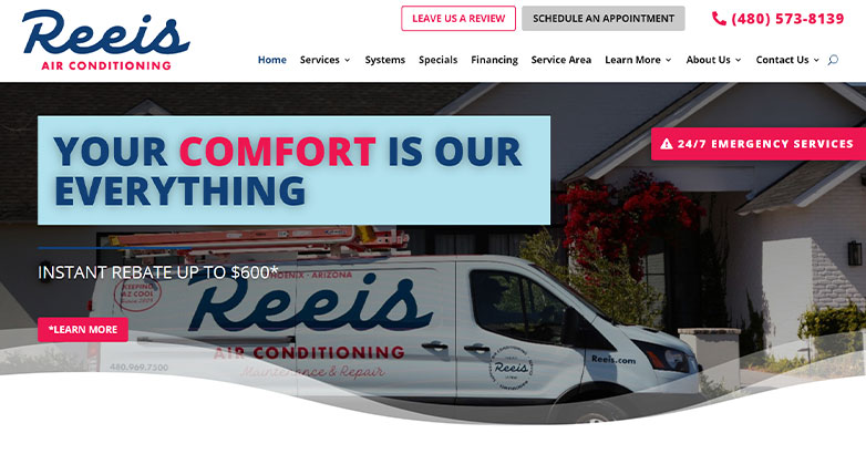 REEis Air Conditioning website.