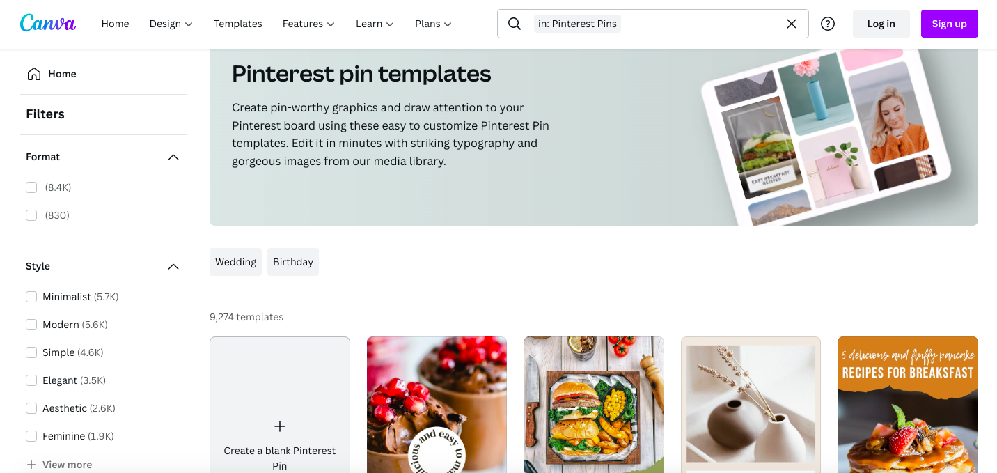 Pinterest Pazarlama Araçları | Pinterest şablonları | canva.com