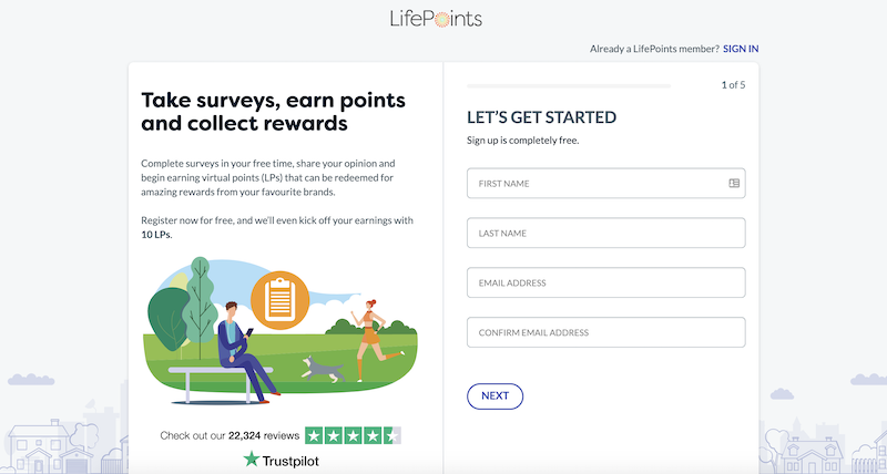 Halaman beranda Lifepoints