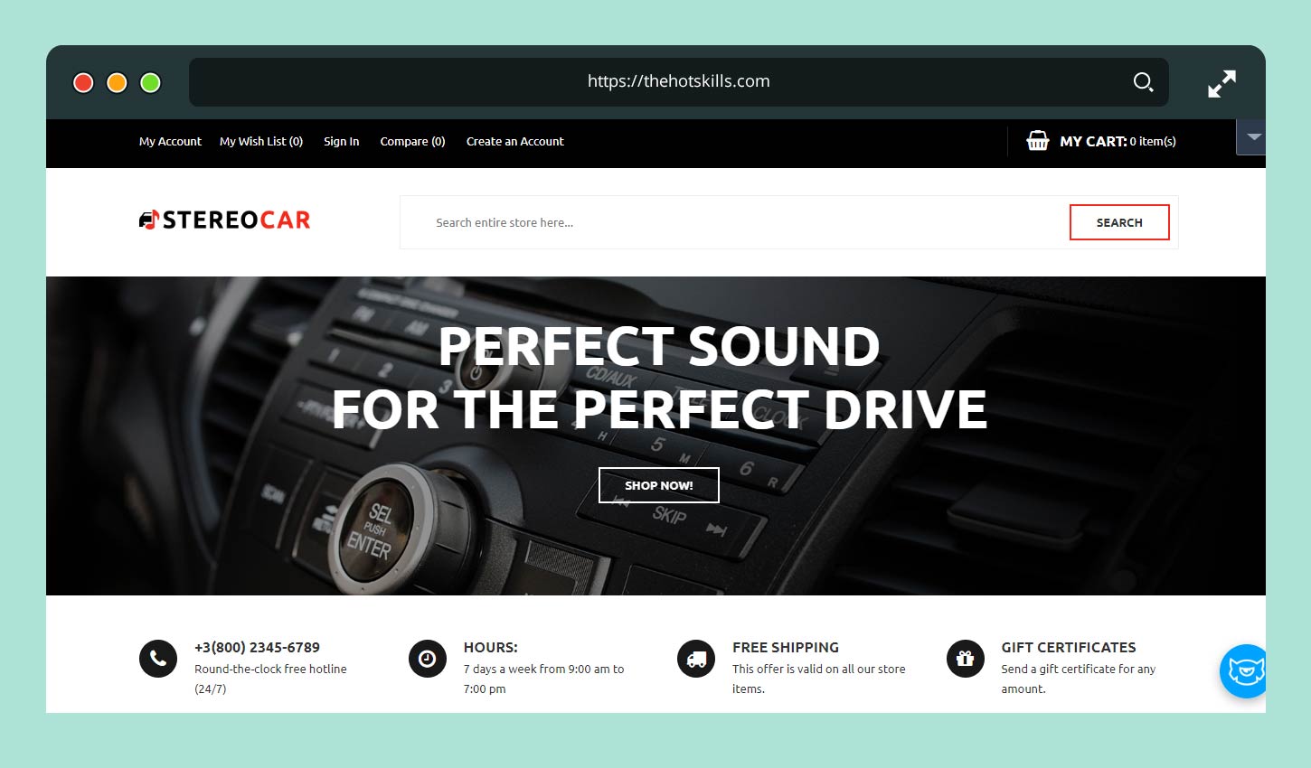 StereoCar - Kostenloses Magento-Design für Audio-eCommerce