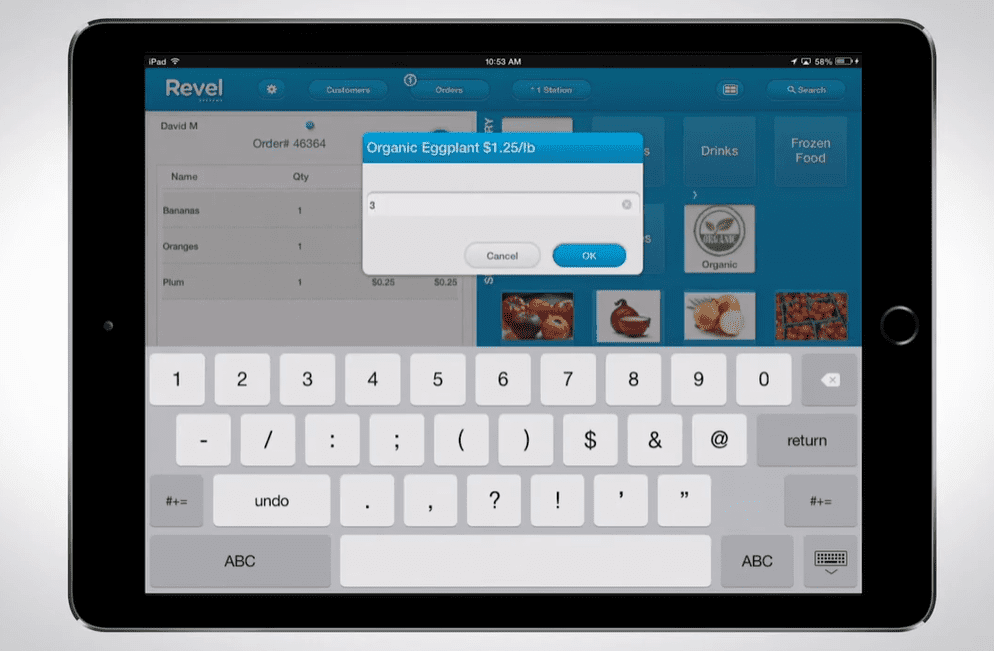 Revel POS für Lebensmittelgeschäfte.