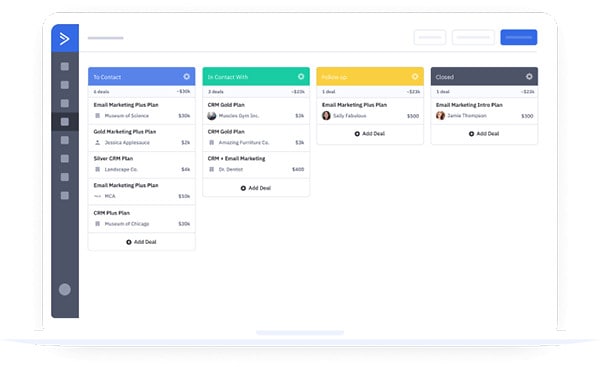 pipelines de tranzacții activecampaign și CRM